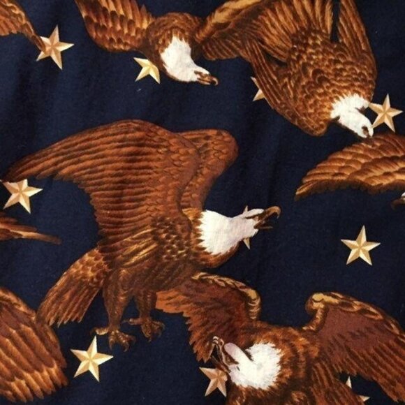 Roper Western Shirt Men’s L Bald Eagle Print Button Down Navy USA Cotton - Picture 11 of 12